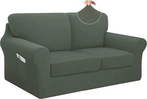 Vista 12 de Easy-Going - Funda elástica para sofá (7 piezas), tamaño XL, color negro Juego de funda de sofá lavable para 3 cojines de respaldo y asiento