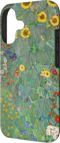 Vista 2 de Flower Garden Klimt pintura arte floral verde cubierta teléfono caso para iPhone 17