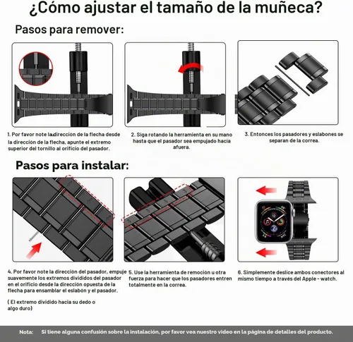 Vista 5 de MioHHR - Correas sólidas de acero inoxidable compatibles con Apple Watch de 38 mm, 40 mm, 41 mm, correa de metal con estuche suave de TPU para Negro