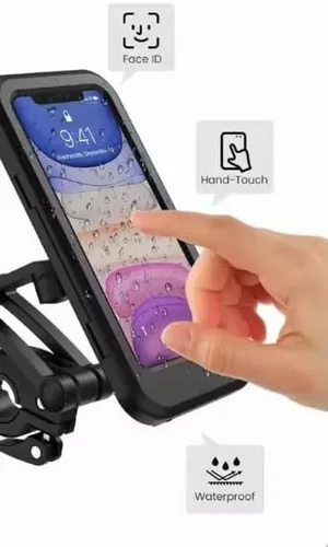 Vista 8 de Generic Soporte de teléfono impermeable, universal compatible con todos los teléfonos iPhone y Android, giro 360, accesorio seguro para manillar
