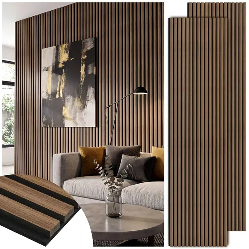 Vista 16 de Paneles de listones de madera acústica, paneles de pared de madera insonorizados, panel acanalado 3D para decoración de pared interior, sala