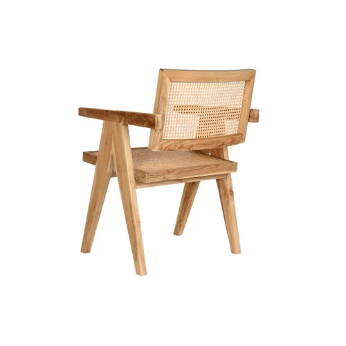 Vista 3 de Silla de Comedor DKD Home Decor Natural Teca Ratán (58 x 56 x 82 cm)