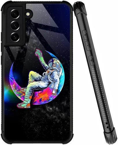 Vista 30 de ZHEGAILIAN Funda compatible con Samsung Galaxy S21, funda de vidrio orgánico para niñas, mujeres y hombres, diseño de cuatro esquinas, antiarañazos