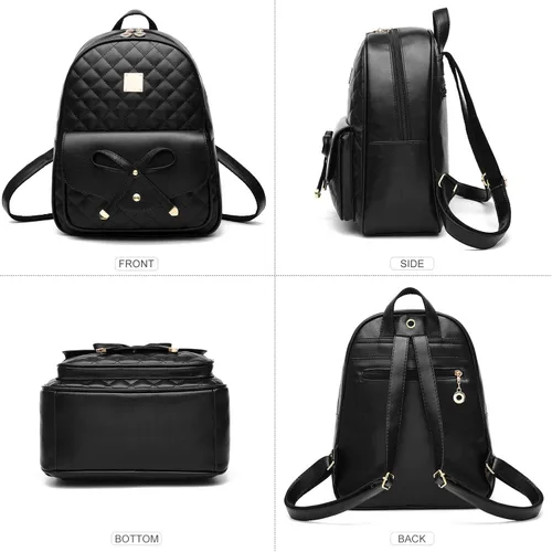 Vista 2 de I IHAYNER - Mochila de piel para niñas con moño, 2 unidades, para mujer