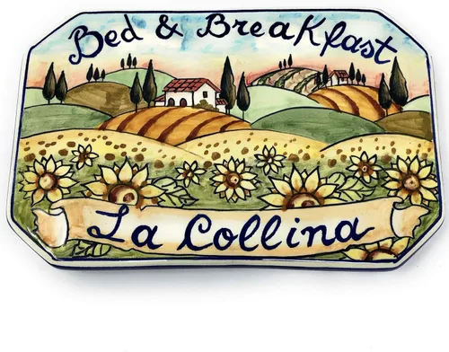 Vista 9 de CERAMICHE D'ARTE PARRINI - Azulejo de cerámica italiana de cerámica personalizada Número de casa placas de dirección cívica Paisaje decorado a mano