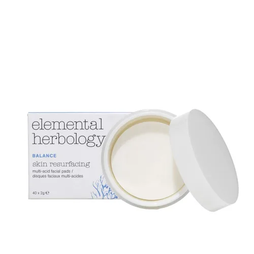 Vista 2 de Elemental Herbology Almohadillas faciales de ácido glicólico Perfect Balance, 40 almohadillas, todo tipo de piel, especialmente aquellas con piel