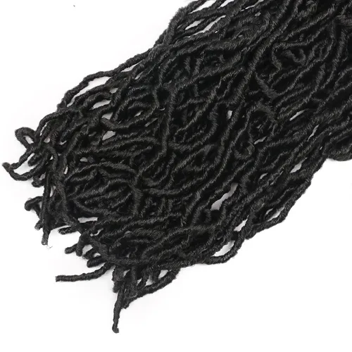 Vista 4 de Extensiones de cabello de ganchillo de 12 pulgadas de pelo sintético de ganchillo 1B, extensiones de cabello de ganchillo suaves