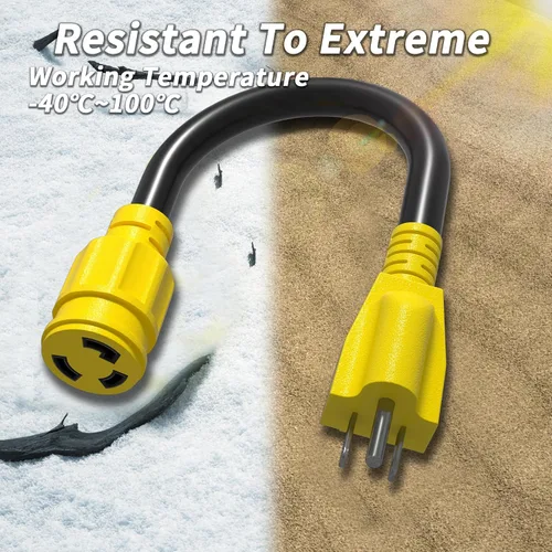 Vista 5 de PlugSaf Cable adaptador de generador RV de 3 clavijas de 15 amperios a 30 amperios, enchufe macho NEMA 5-15 a enchufe hembra NEMA L5-30, cable