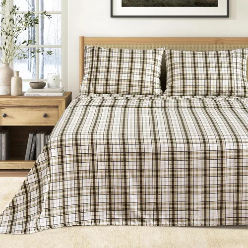 Vista 23 de Juego de sábanas de microfibra estampada de 3 piezas tamaño individual - Sábanas y fundas de almohada cepilladas ultra suaves - Resistentes a las 21