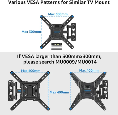 Vista 4 de MOUNTUP Soporte de pared para TV de movimiento completo y soporte universal para barra de sonido MU9122-A Bundle