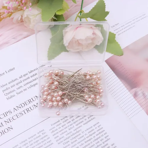 Vista 5 de 400 alfileres de ramo de flores, 4 estilos de alfileres Boutonniere, alfileres de ramillete de cabeza de cristal para costura, joyería, decoración