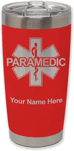 Vista 38 de LaserGram Vaso aislado al vacío de 20 onzas, paramédico, grabado personalizado incluido (negro) Engraved Gift for Paramedics, Vacuum Insulated