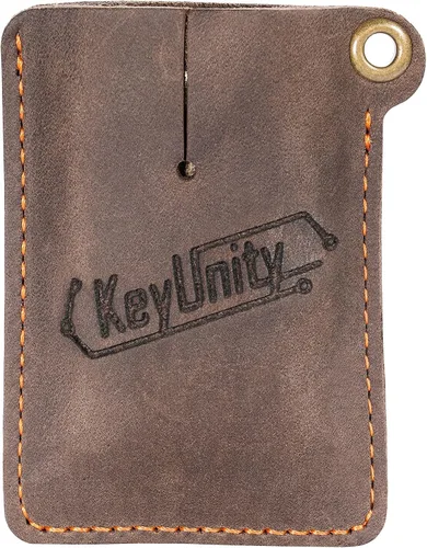 Vista 10 de KeyUnity Funda de cuero EDC organizador de bolsillo cosido a mano bolsa deslizante