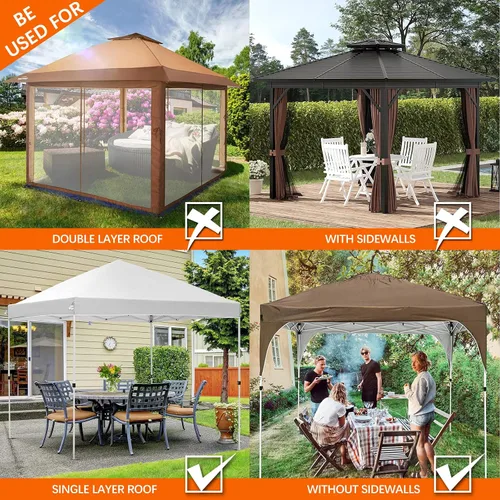 Vista 5 de Mosquitera para exteriores, pantalla para tienda de campaña con cremallera para camping, patio, cenador y tienda de campaña de 10 x 10 pulgadas