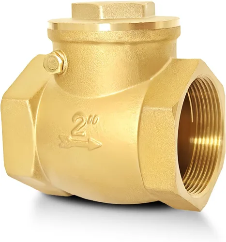 Vista 8 de Válvula de retención horizontal de 1" NPT, latón, rosca hembra resistente