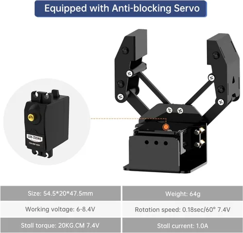 Vista 2 de Recogida mecánica del agarrador del agarrador del robot de la garra DIY, piezas de recambio de accesorios de construcción, BigClaw con el servo