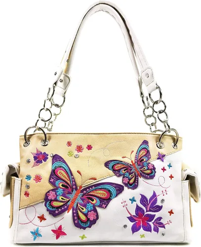 Vista 2 de Zelris Mariposa flor temporada bordado mujeres ocultar llevar bolso cartera conjunto