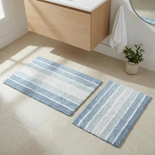 Vista 11 de Alfombra de baño diferente Alfombra de baño absorbente suave de algodón antideslizante para baño, alfombra costera neutra lavable