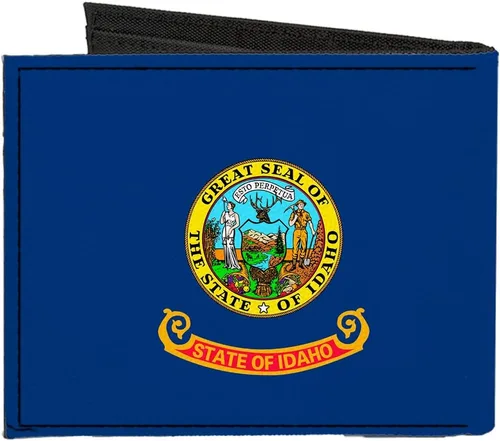 Vista 2 de Buckle-Down Billetera plegable de lona con bandera de Idaho
