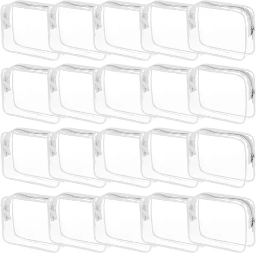 Vista 13 de Bolsas de cosméticos transparentes para mujeres y hombres, bolsas de aseo impermeables, bolsas de maquillaje de PVC, estuche organizador