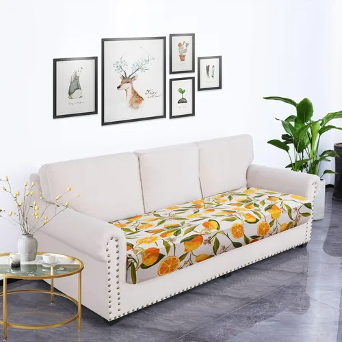Vista 209 de hyha Fundas de cojín de sofá estampadas, fundas de sofá florales lavables para sofás con 2 cojines, fundas de cojín de patrón elástico para muebles