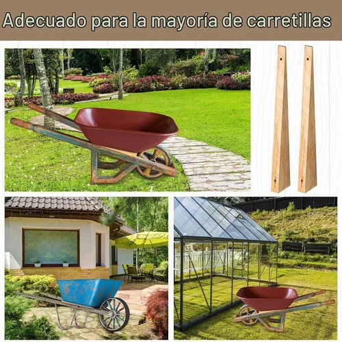 Vista 4 de Kigley 4 piezas de cuñas de madera para carretilla, piezas de repuesto