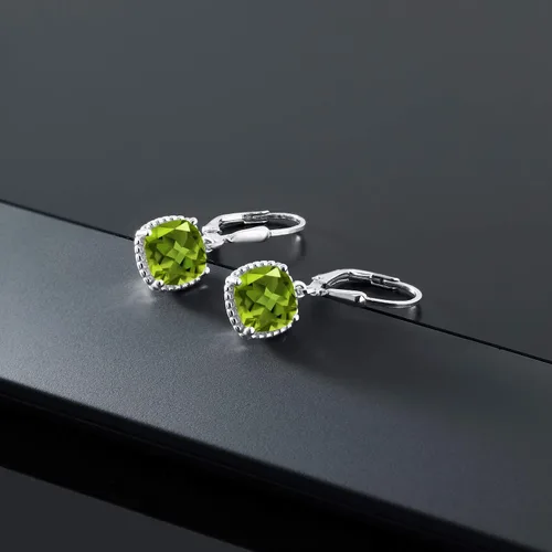 Vista 4 de Gem Stone King Aretes colgantes de plata de ley 925 de 0.315 pulgadas para mujer