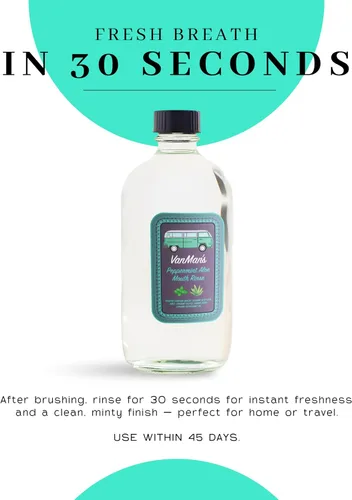 Vista 6 de Vanman's - VanMan's - Enjuague bucal de aloe de menta (8.8 onzas) - Aloe, enjuague bucal remineralizante de menta fresca para la salud