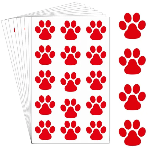 Vista 10 de Harloon 20 hojas de 300 tatuajes temporales de huellas de patas, tatuajes faciales para perros, calcomanías extraíbles para Cheer Patrol para Negro