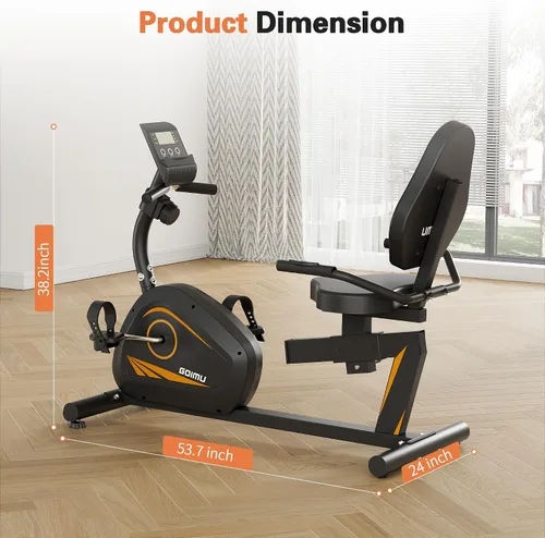 Vista 8 de Recumbent Exercise Bike, Stationary Bikes for Home Magnetic Recumbent Bike with Adjust Seat for Adults Seniors, 300LB Capacity & 8-level Resistance