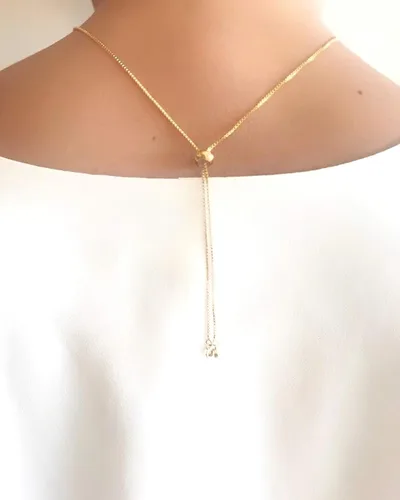 Vista 8 de LESLIE BOULES Collar de ojo malvado de oro chapado en oro de 18 quilates con cadena ajustable deslizante, Cristal