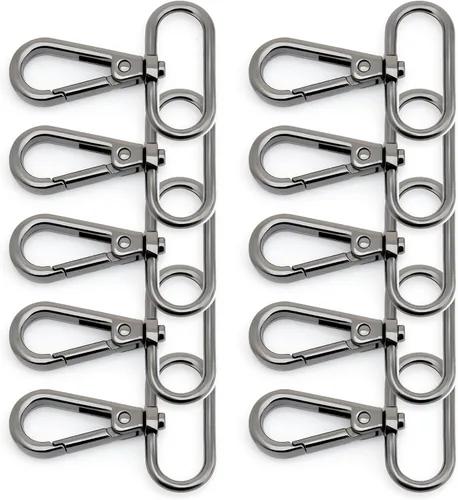Vista 25 de CRAFTMEMORE Broches de langosta giratorios con gancho a presión, clips de moda, FS10, paquete de 10 (latón antiguo, 1 pulgada)