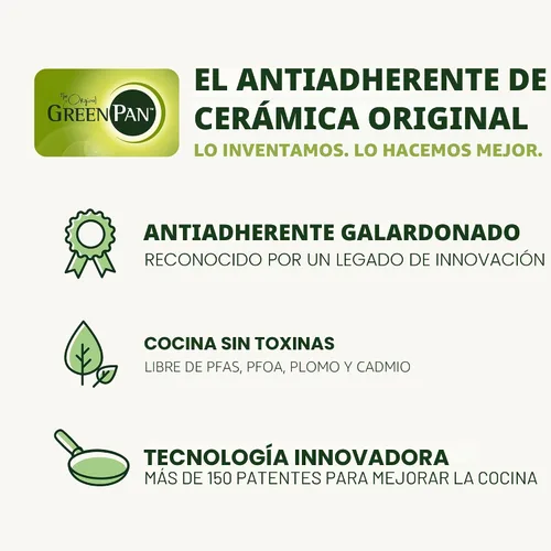 Vista 10 de GreenPan Valencia Pro Sartén de Acero Inoxidable de 8", Sartén Apta para Inducción con Tri-Capa Espejada, Cerámica Antiadherente Sin PFAS, Batería