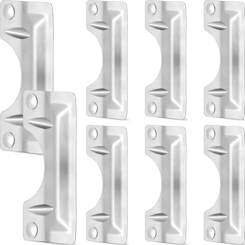 Vista 9 de Landhoow 2 piezas de 3 x 7 pulgadas, cubierta de placa de acero inoxidable para puerta de seguridad, contra entrada forzada, fácil de instalar