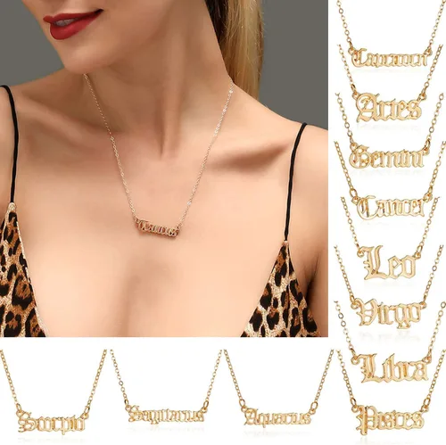 Vista 3 de Shulemin Collares para mujer, joyería de moda, regalo de San Valentín, collar creativo de doce constelaciones, collar de cadena de clavícula, collar
