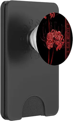 Vista 7 de PopSockets de flores estéticas de animé japonés con diseño de lirio araña suave y grunge