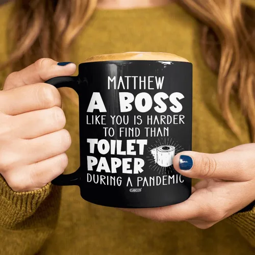Vista 5 de CUBICER Taza de café de cerámica negra personalizada, tazas divertidas con refranes, regalos de Navidad para mujeres, gerentes, hombres y adultos