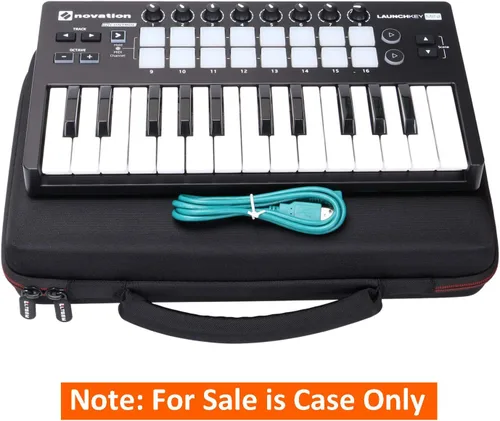 Vista 6 de LTGEM - Funda rígida de EVA para Novation Launchkey Mini teclado USB de 25 notas controlador MK2 - Bolsa protectora de viaje para almacenamiento