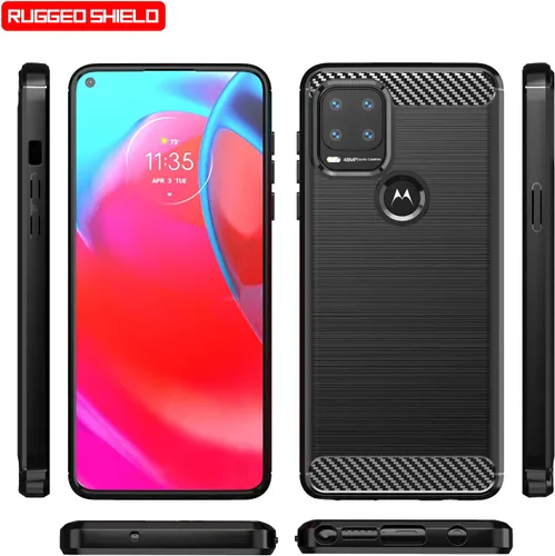 Vista 5 de Asuwish Funda compatible con Moto G Stylus 5G 2021 y protector de pantalla de vidrio templado, accesorios de celda, funda de silicona para Motorola