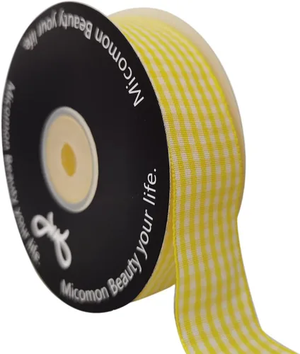 Vista 38 de Rollo de cinta a cuadros a cuadros verde manzana, 25 yardas cada rollo, 100% poliéster (3/8 pulgadas, verde manzana)