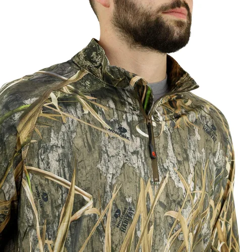 Vista 3 de Mossy Oak Camo - Camiseta de caza para hombre, ligera, con cremallera de 14