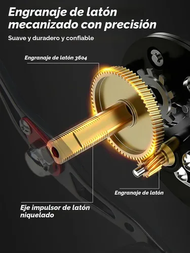 Vista 7 de Jenseits Carretes Baitcaster, carrete de pesca de alta velocidad 7.3:1, 7+ 7.3:1-derecho