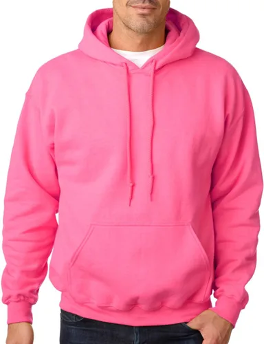 Vista 21 de Gildan - Sudadera con capucha para hombre, mezcla pesada, cordón de ajuste, Rosa de seguridad