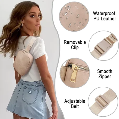 Vista 5 de CLUCI Bolso cruzado para mujer, a la moda, multiposición, para mujer, con cuerpo cruzado, de piel sintética, bolso pequeño con cinturón cruzado