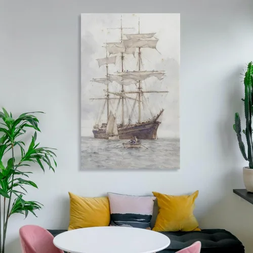 Vista 6 de Master Making Ready to Sail-Henry Scott Tuke Artworks Canvas Poster Room Aesthetic Wall Art Prints Home Modern Decor Gifts Framed-unframed