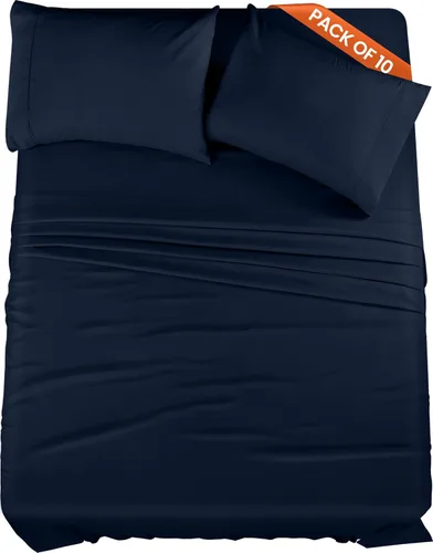 Vista 9 de Utopia Bedding Juego de sábanas de tamaño King, paquete a granel de 8 sábanas, microfibra suave cepillada, bolsillos profundos, resistente al