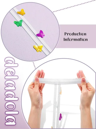 Vista 7 de deladola Bandas elásticas para las piernas, para rave, mariposa, para festivales de música, fiestas, disfraz antideslizante elástico para mujer