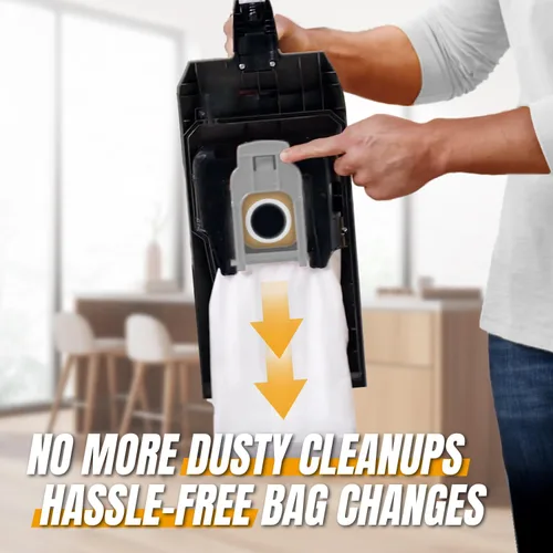 Vista 6 de POWERTEC Bolsas de vacío tipo Y, paquete de 10 para aspiradoras verticales Hoover Style Y, Z, YZ WindTunnel, bolsas de polvo de repuesto