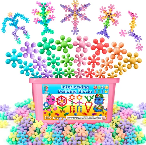 Vista 10 de Curious 2 Learn Bloques de construcción de 300 unidades – Juguetes STEM para la creatividad – Regalo de cumpleaños para niños de 4 años – Juego