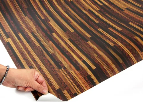 Vista 4 de ROSEROSA Peel and Stick Faux Panel Wood Architectural Film Self-Adhesive Vinyl Film Wallpaper Door Wrap Counter Top Border Mirror Molding Trim WD373